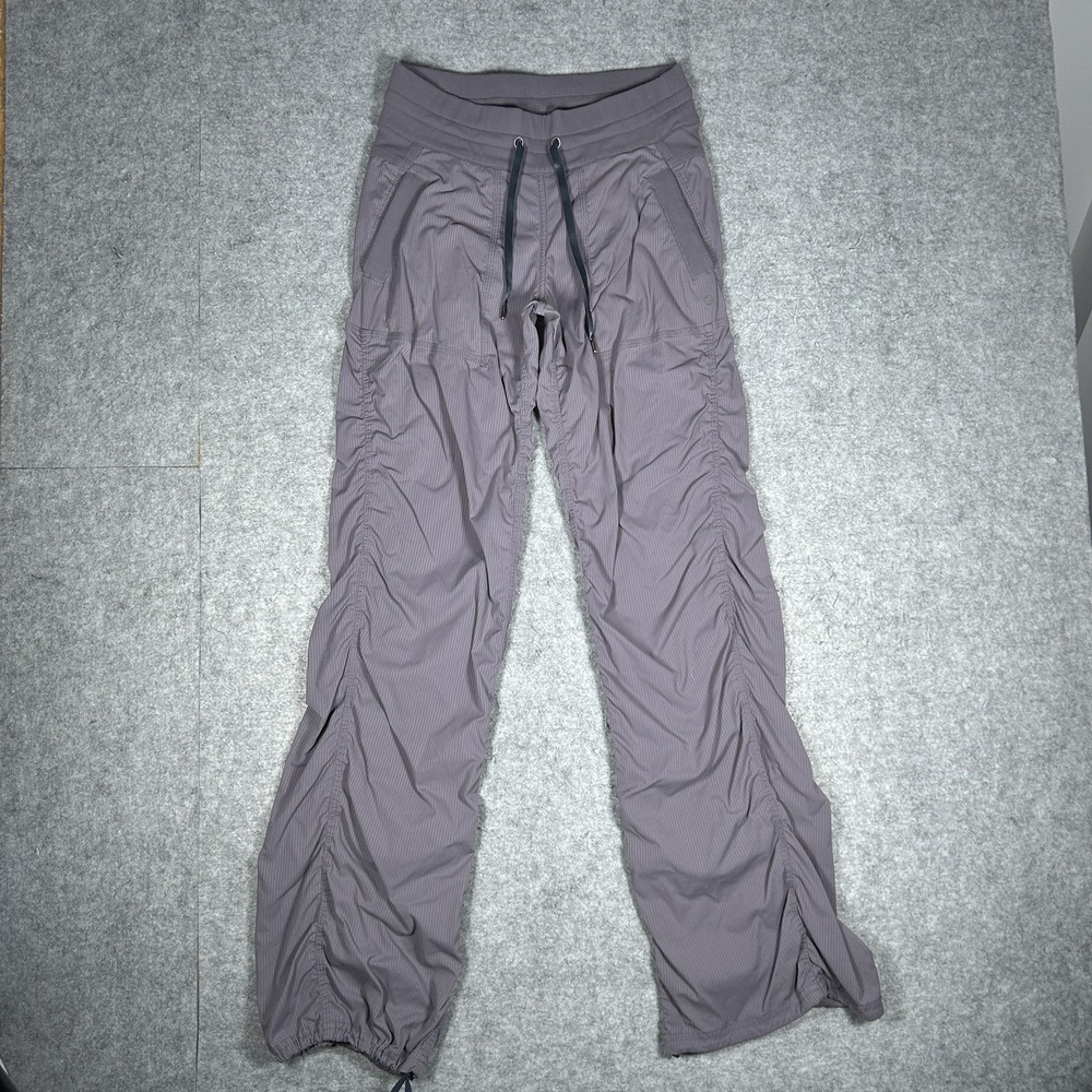 lululemon Dance Studio Pant Pants Womens 4 Grey Ruched Drawstring Athleisure